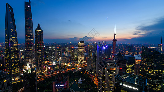 现代城市上海夜景图片
