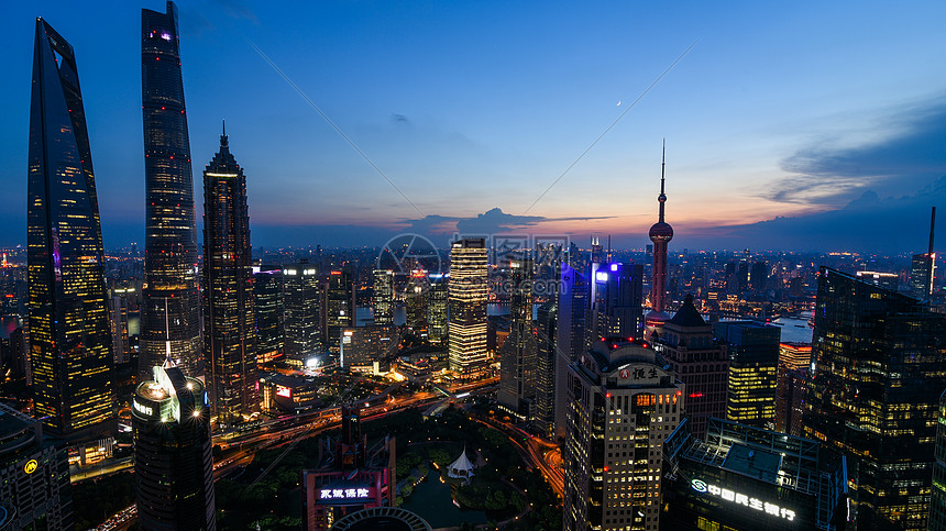 照片 建筑空间 哈尔滨 现代城市上海夜景.