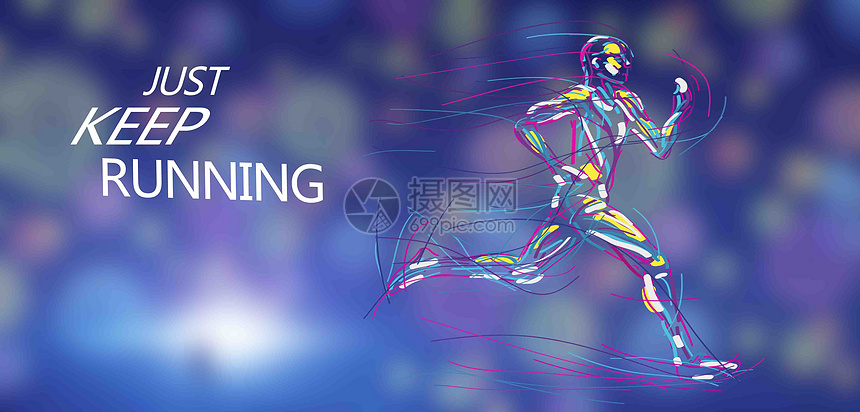 奔跑的彩色线条人图片素材_免费下载_jpg图片格式_VRF高清图片500709738