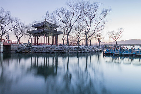 颐和园日落背景图片