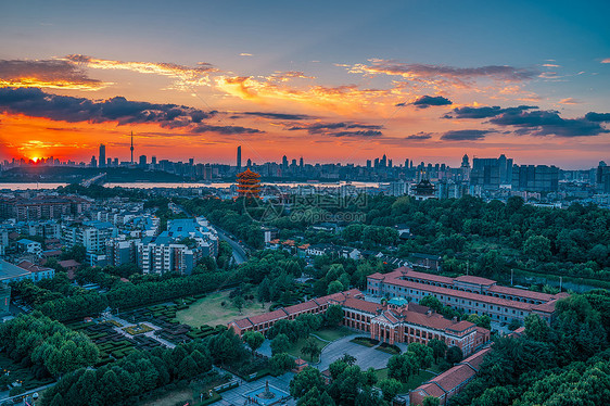 武汉城市风光黄鹤楼长江大桥图片