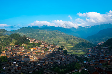 旅行背景贵州西江千户苗寨风景背景