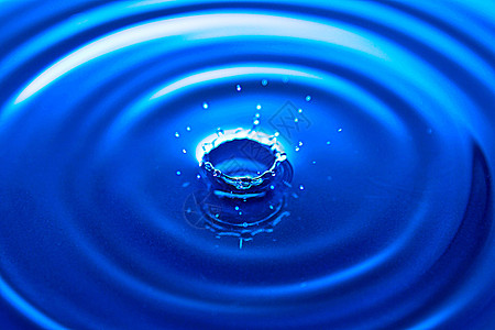 落入水中的蓝色水滴图片