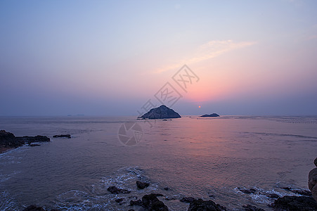 海平面日出枸杞岛霞光背景