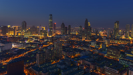 城市魅力天津城市建筑夜景背景