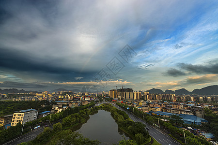 风雨彩虹风雨阳光沐桂林背景