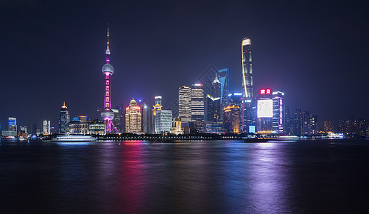 现代城市上海夜景背景图片