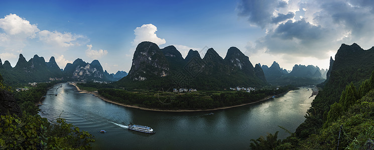 青山绿水蓝天漓江情背景