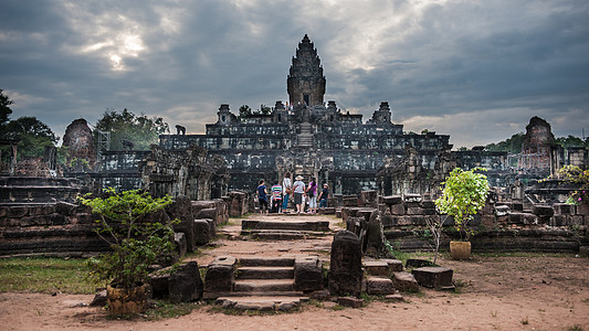 古迹柬埔寨寺庙遗址群背景
