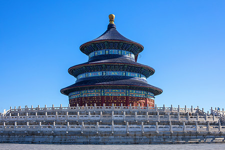 夜晚天坛祈年殿北京地标建筑天坛背景