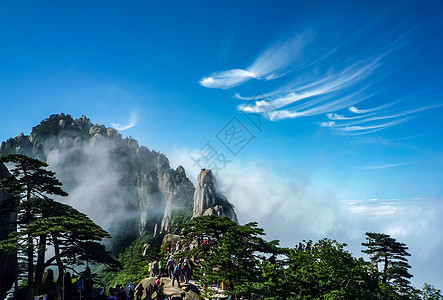 云雾山林黄山背景