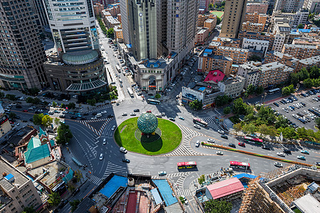 汽车广场大连友好广场道路交通背景