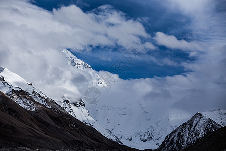 山顶公园珠穆朗玛峰背景