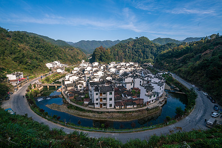 婺源皇菊婺源菊径村风光背景