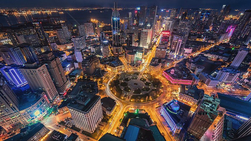 大连中山广场夜景图片