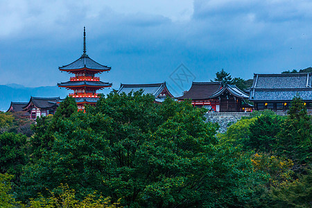 日本建筑日本京都清水寺背景