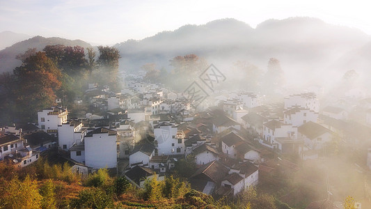 婺源石城晨雾图片