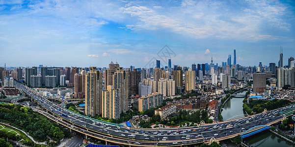 上海城市建筑天际线全景图图片