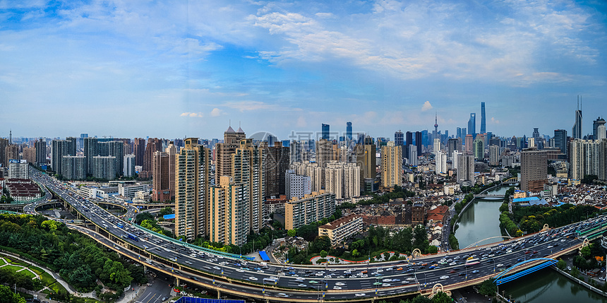 上海城市建筑天际线全景图图片