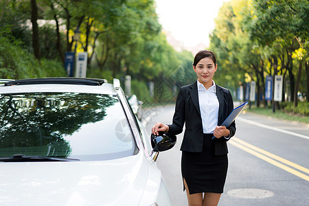 女性商务人车生活高清图片