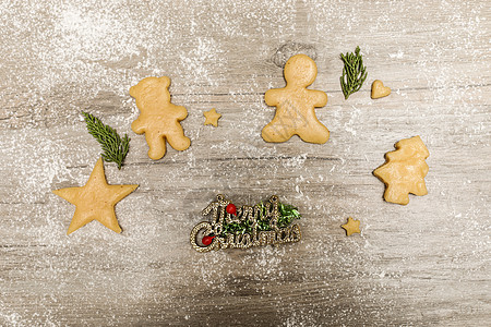 饼干模具圣诞节制作可爱的节日饼干背景