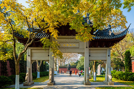 杭州钱江新城杭州钱王祠牌坊群背景