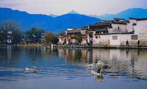 安徽皖南著名旅游景区宏村风光图片