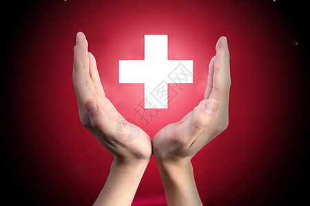 医疗保障十字架标志高清图片