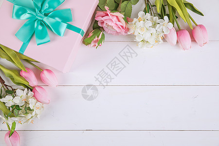 礼品背景礼物和鲜花背景