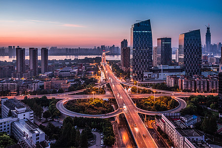 城市大楼武汉黄浦路立交背景