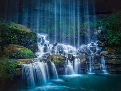 云南海报山水瀑布背景