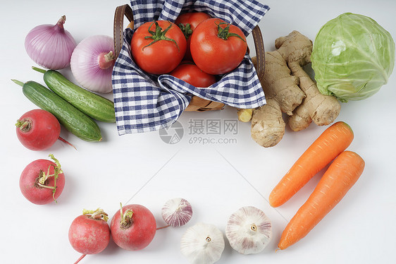 新鲜食材蔬菜摆放图片
