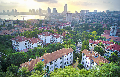 ps素材白墙青岛全景背景