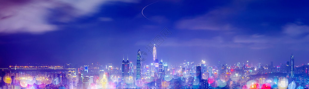 深圳中心区城市夜景背景