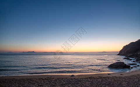 深圳海滩海边日落背景