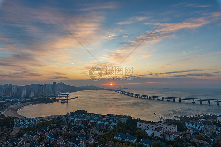 大连星海湾日出图片