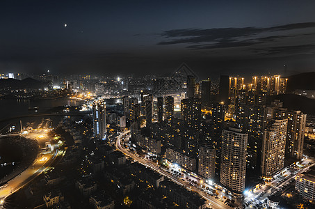 住宅鸟瞰大连西部夜景背景