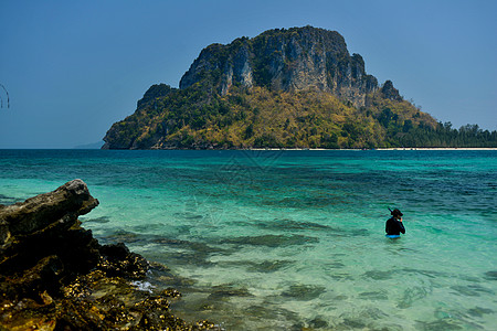 竖版海景泰国甲米旅游度假天堂海景背景