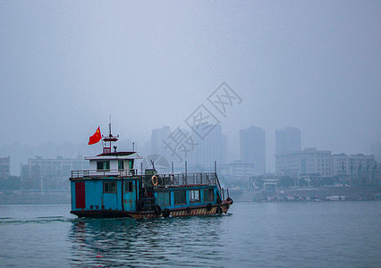 长江俯瞰长江轮渡背景