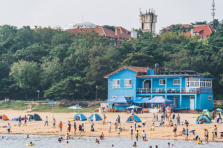 浴场青岛海边建筑背景