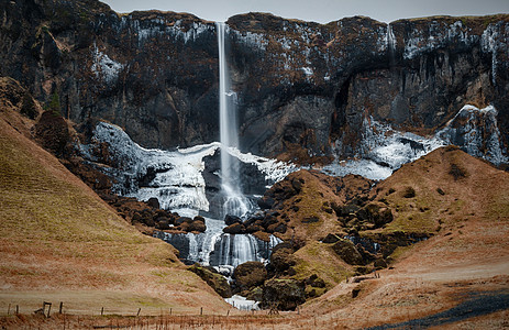 冰岛瀑布背景图片