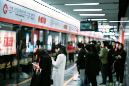 城市人群高峰期地铁素材背景