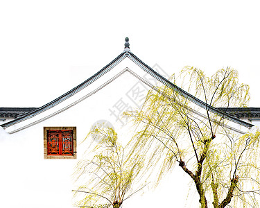 窗户景色中国风的江南诗意建筑背景