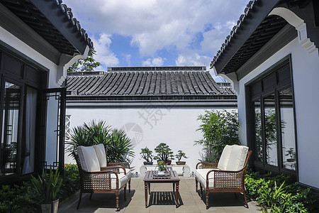 中国风庭院院墙马头墙高清图片