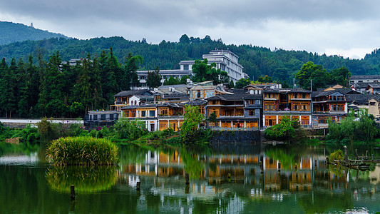 云南乡村云南腾冲乡村背景