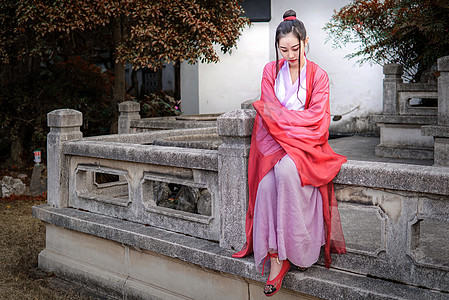 优雅女性古风汉服美女写真背景