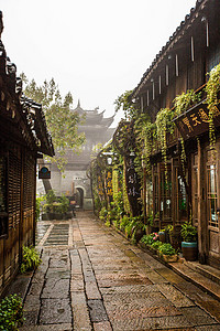 乌镇风光烟雨江南水乡高清图片