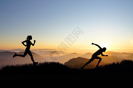 跑步运动登山跑步高清图片