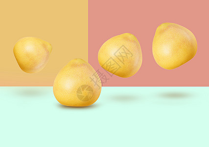 彩色蜗牛柚子背景