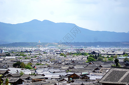 云南古城丽江古镇冬季全景背景